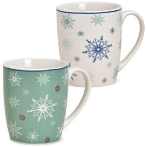 matches21 - Webshop Tasse Kaffeebecher Schneeflocken Rand blau Porzellan 1 Stk B WARE 10 cm 119657 1 21