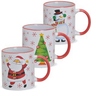 matches21 - Webshop Tasse Weihnachtstasse Keramik Nikolaus Schneemann Baum 1 Stk B Ware 114712 1 14