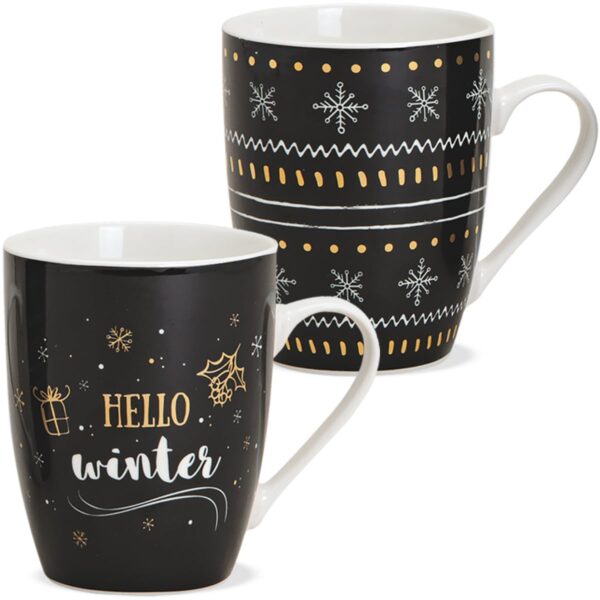 matches21 - Webshop Tasse Weihnachtstasse Porzellan Hello Winter Weihnachten 1 Stk B Ware 114704 1 1