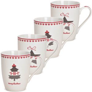 matches21 - Webshop Tasse Weihnachtstasse Stern oder Baum Dekor 1 Stk B WARE Porzellan 10 cm 116801 1 1 4