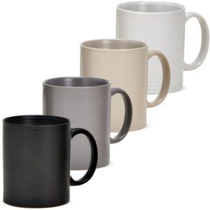 matches21 - Webshop Tasse einfarbig schwarz grau beige ODER weiss Steingut Kaffeetasse 1 Stk B WARE 123237 1 20