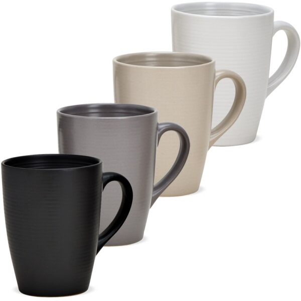 matches21 - Webshop Tasse unifarben schwarz grau beige ODER weiss Steingut Kaffeetasse 1 Stk B WARE 123245 1 1