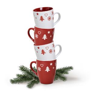 matches21 - Webshop Tassen Becher Kaffeebecher 36 Stk Weihnachtsdekor rot weiss 300 ml 110878 1 11