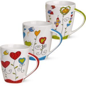 matches21 - Webshop Tassen Becher Kaffeebecher Herzen Blumen B WARE Porzellan 1 Stk 109907 1 5