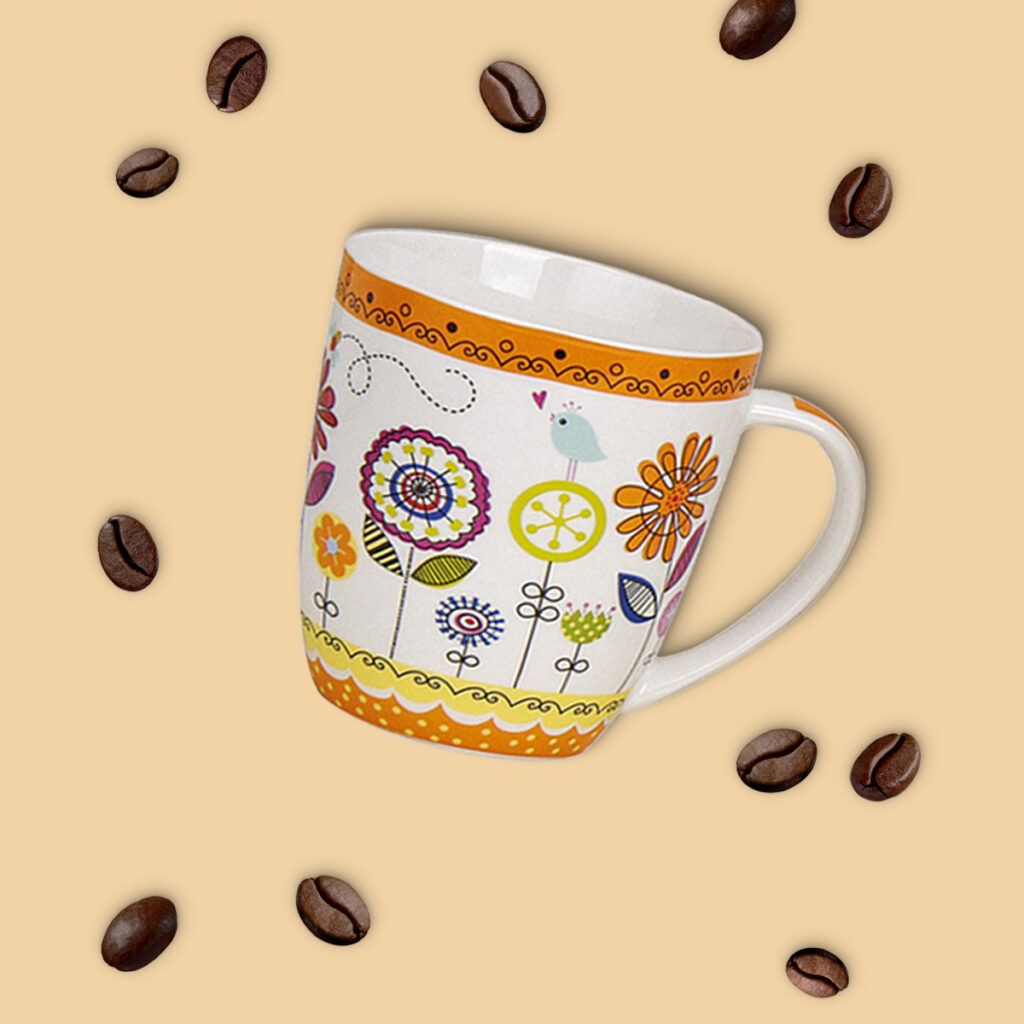 matches21 - Webshop Tassen Becher Kaffeebecher bunte Blumen Porzellan 4er Set je 10 cm 350 ml 105055 3 1 17