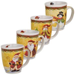 matches21 - Webshop Tassen Becher Weihnachtstassen Keramik liebevolle Weihnachtsmotive 4er Set 11 cm 112937 1 2