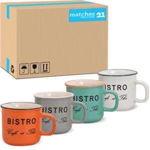 matches21 - Webshop Tassen Becher bunte Kaffeetassen Emaille Optik 32 Stk Keramik 350 ml 110508 1 8