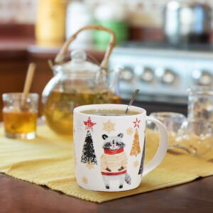 matches21 Tassen Kaffeebecher Weihnachten Wald Tiere Tannen Porzellan 4er Set sort 300 ml 119667 5 1 13