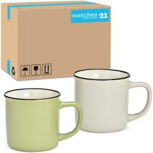 matches21 - Webshop Tassen Kaffeetassen Emailoptik einfarbig gruen Porzellan 36 Stk 12x8 cm 125822 1 1