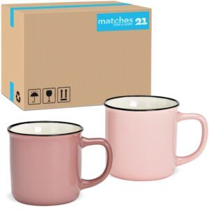 matches21 - Webshop Tassen Kaffeetassen Emailoptik einfarbig pink rosa Porzellan 36 Stk 12x8 cm 125818 1 28