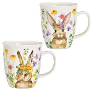 matches21 - Webshop Tassen Set mit Hase Kaffeepott Ostertasse Porzellan bunt 2er Set 126397 1 6