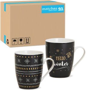 matches21 Tassen Weihnachtstassen Porzellan Hello Winter Weihnachten 48 Stk 340 ml 114703 1 1 9