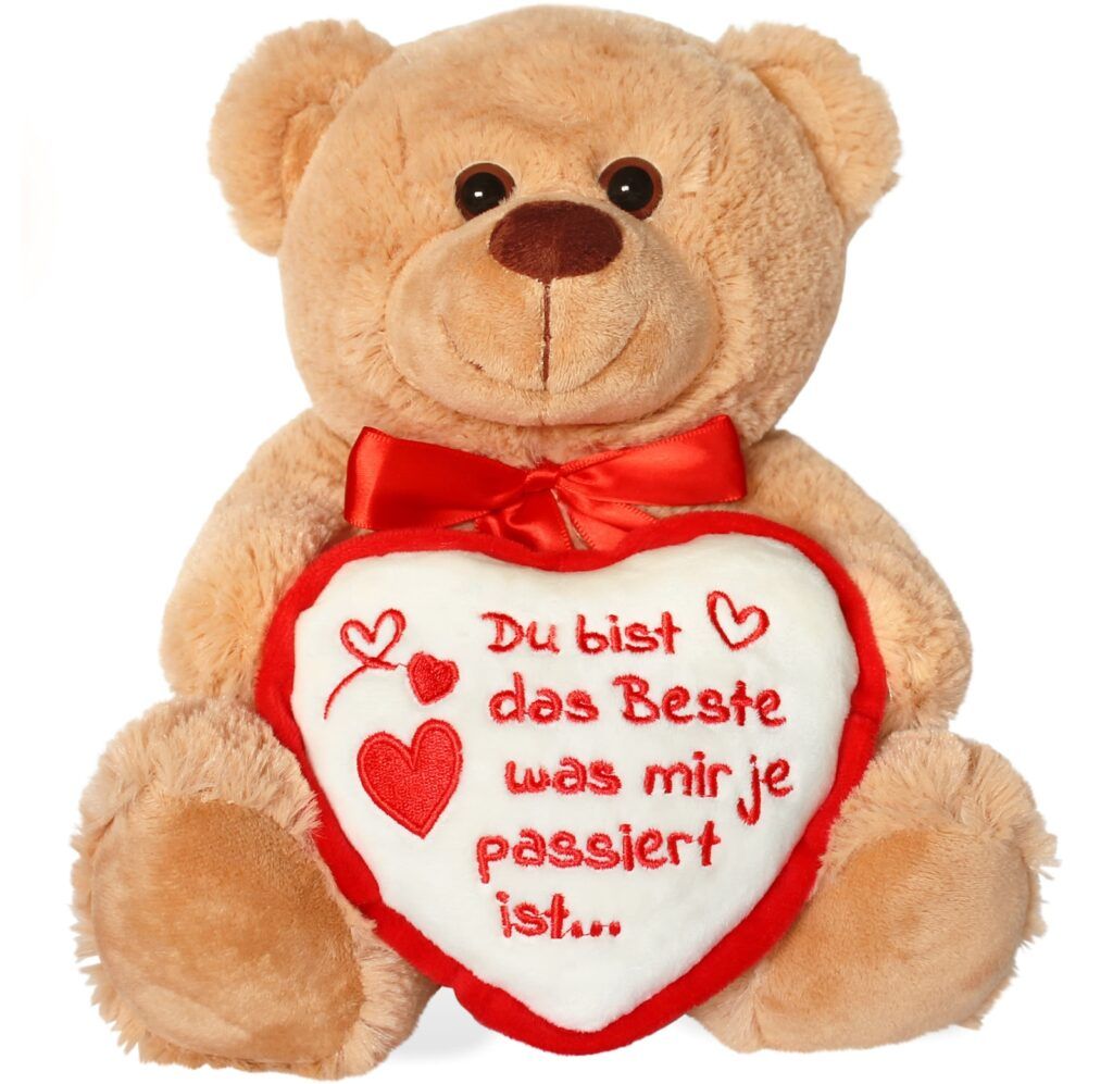 matches21 - Webshop Teddybaer mit Herz DU BIST DAS BESTE braun 25 cm 11279 7 1 1