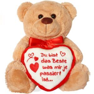 matches21 - Webshop Teddybaer mit Herz DU BIST DAS BESTE braun 25 cm 11279 7 1 22