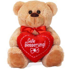 matches21 - Webshop Teddybaer mit Herz GUTE BESSERUNG braun 25 cm 114419 1 1 6