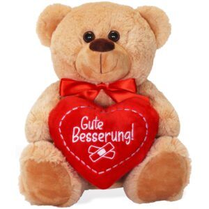 matches21 - Webshop Teddybaer mit Herz GUTE BESSERUNG braun 25 cm 114419 1 1 17