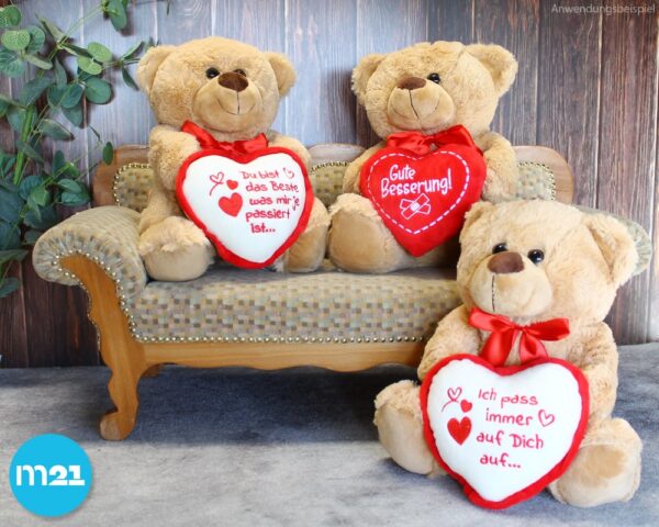 matches21 - Webshop Teddybaer mit Herz HAB DICH LIEB braun 25 cm 119493 9 1 8