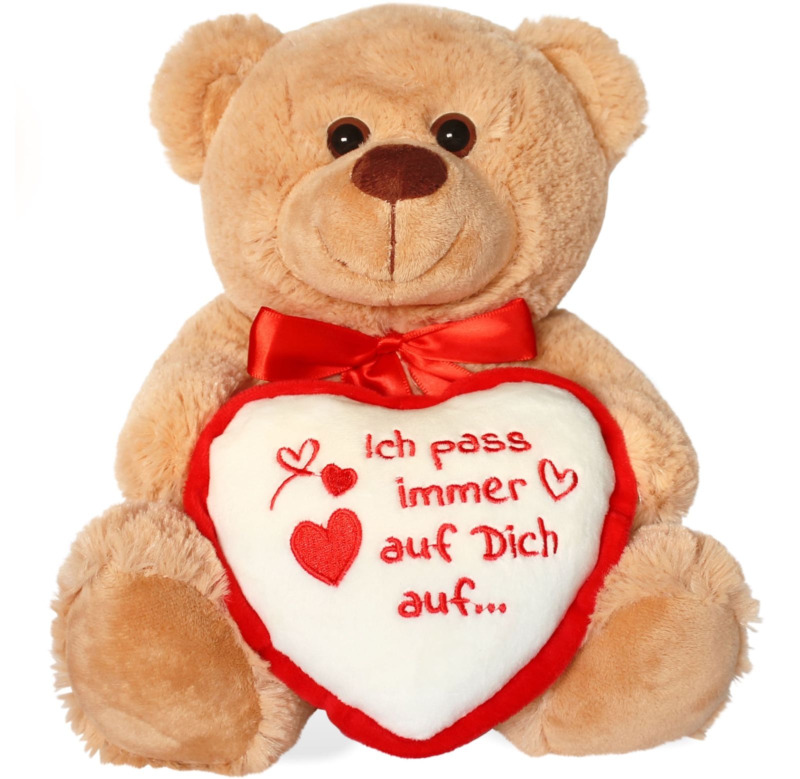 matches21 - Webshop Teddybaer mit Herz ICH PASS AUF DICH AUF braun 25 cm 11280 1 1 51