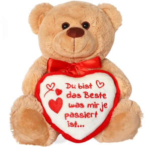 matches21 - Webshop Teddybaer mit Herz ICH PASS AUF DICH AUF braun 25 cm 119496 5 1 1