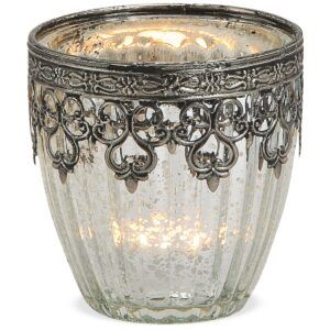 matches21 - Webshop Teelichtglas Windlicht Orientalisch Marokko und Metalldekor silber antik 9 cm 114813 1 5