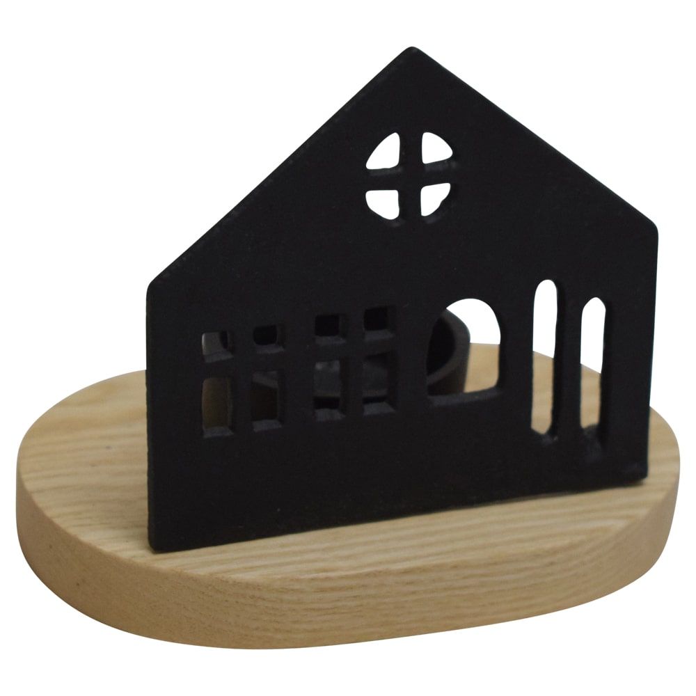 matches21 Teelichthalter Haus Deko Wohnzimmer Metall Schwarz in 3 Groessen 126659 1 1 2