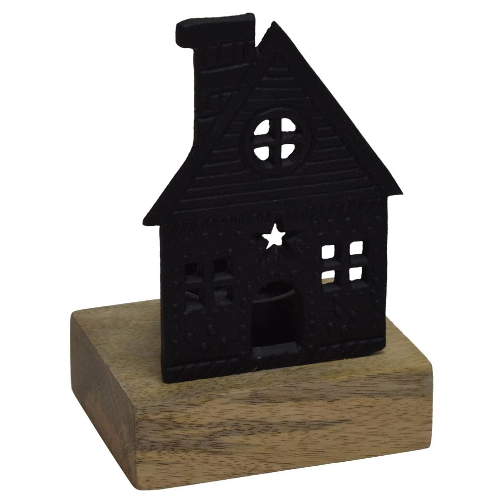 matches21 Teelichthalter Haus Deko Wohnzimmer Metall Schwarz in 3 Groessen 126659 3 1 4