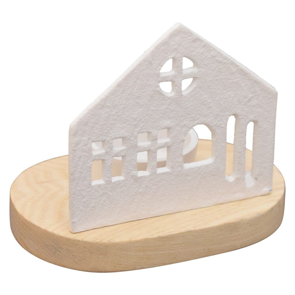 matches21 - Webshop Teelichthalter Haus Deko Wohnzimmer Metall Weiss in 3 Groessen 126667 1 1 2