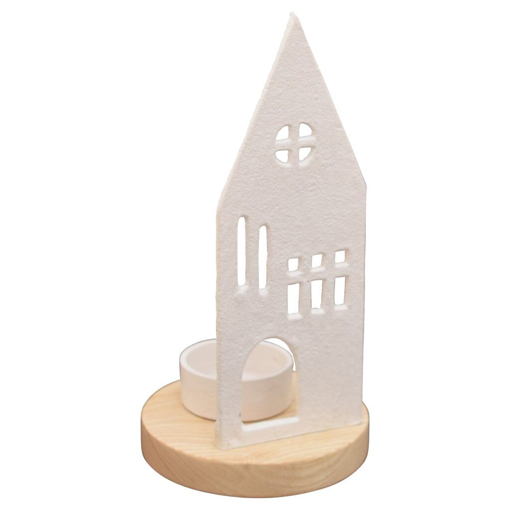 matches21 - Webshop Teelichthalter Haus Deko Wohnzimmer Metall Weiss in 3 Groessen 126667 3 1 4
