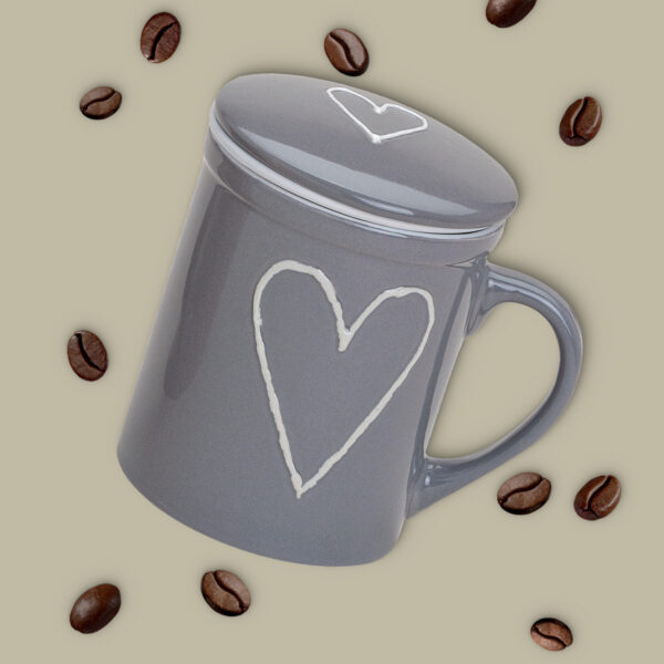 matches21 - Webshop Teetasse Teebecher 36 Stk weiss beige grau Deckel und Sieb Porzellan 110810 3 1 4