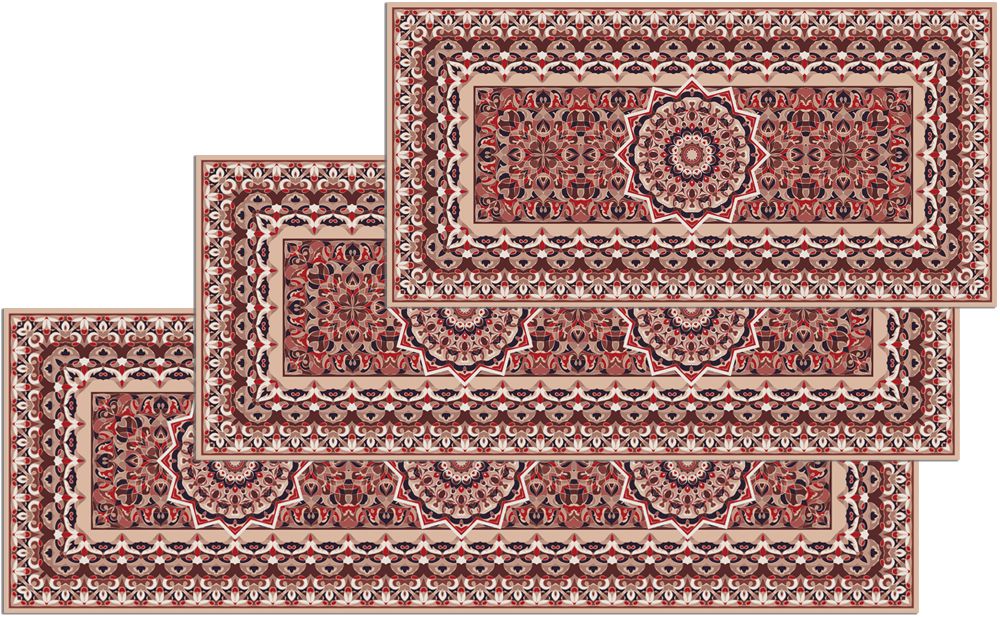 matches21 - Webshop Teppichlaeufer Kuechenlaeufer Teppiche Perser Stern Ornament beige waschbar 3 Groessen 119106 1 1
