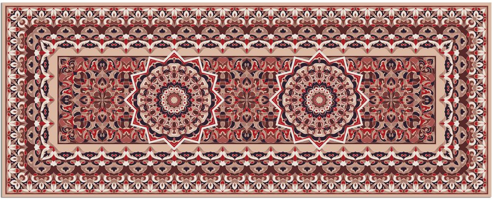 matches21 - Webshop Teppichlaeufer Kuechenlaeufer Teppiche Perser Stern Ornament beige waschbar 3 Groessen 119106 2 1 3