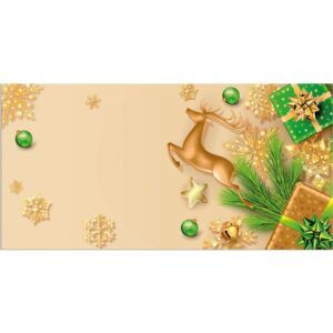 matches21 - Webshop Teppichlaeufer Kuechenlaeufer Teppiche Weihnachten Hirsch gold gruen waschbar 3 Groessen 119095 4 1 17