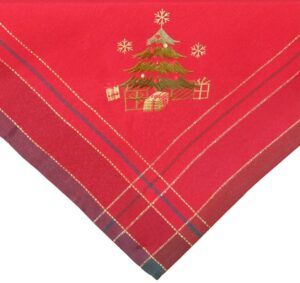 matches21 - Webshop Tischdecke Mitteldecke Weihnachten Christbaum gestickt 85x85 cm rot bunt gold 119738 1 3