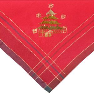 matches21 - Webshop Tischdecke Mitteldecke Weihnachten Christbaum gestickt 85x85 cm rot bunt gold 119738 1 7