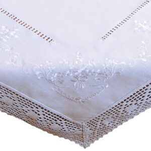 matches21 - Webshop Tischdecke Tischtuch weiss edle Stickerei und Haekelspitze Landhausstil 130x170 cm 117108 1 38