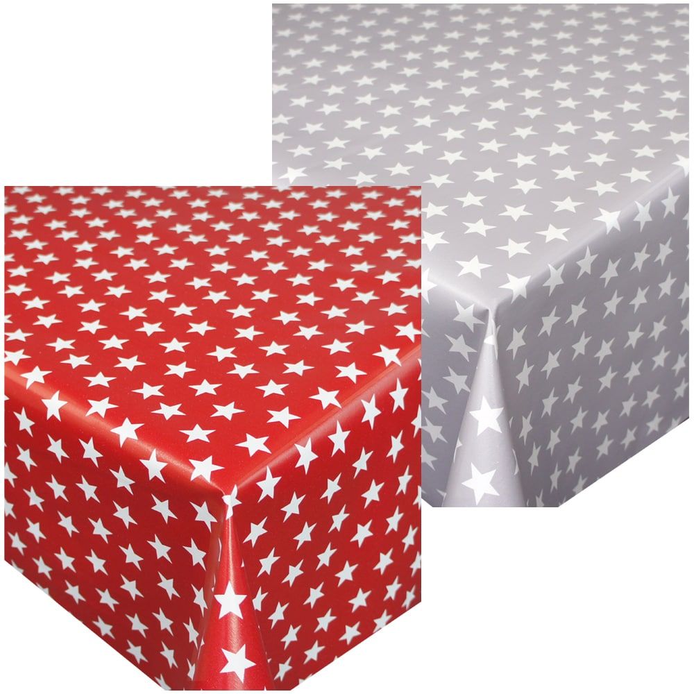 matches21 - Webshop Tischdecken STERNE Muster Weihnachten Wachstuch 1 Stk 130x160 cm in 2 Farben 123066 1 1