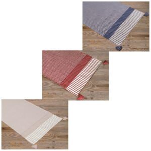 matches21 - Webshop Tischlaeufer Landhaus LINA Punkte Karo Stoffmix Borduere 40x100 cm 1 Stk 3 Farben 118259 1 22