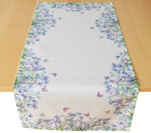 matches21 - Webshop Tischlaeufer Mitteldecke Druck bunt Blumen Schmetterlingen Tischwaesche 40x90cm 121019 1 11