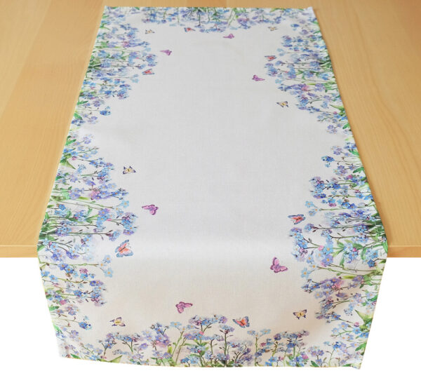 matches21 - Webshop Tischlaeufer Mitteldecke Druck bunt Blumen Schmetterlingen Tischwaesche 40x90cm 121019 1 1