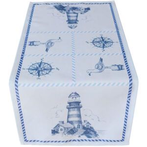 matches21 - Webshop Tischlaeufer Mitteldecke Leuchtturm und Maritimes blau weiss Tischwaesche 40x90cm 121158 1 7