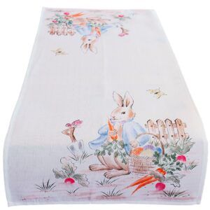 matches21 - Webshop Tischlaeufer Mitteldecke Osterhase Junge Ostern Fruehling weiss Druck bunt 40x90 cm 117941 1 3