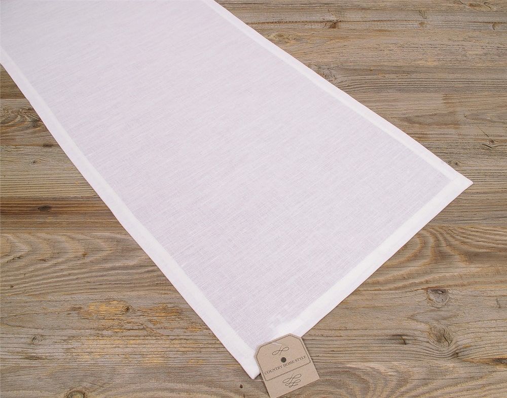 matches21 Tischlaeufer Mitteldecke VIOLA unifarben ivory 40x100 cm Landhaus Baumwolle 1 Stk 121474 1 1