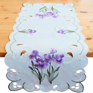 matches21 - Webshop Tischlaeufer Orchideen Blumen Stick Mitteldecke lila bunt Polyester 40x90 cm 125882 1 26