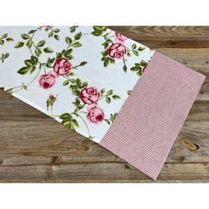 matches21 - Webshop Tischlaeufer Tischdecke DORRIT Tischdeko Landhaus Rosen Druck rosa 126812 1 1 11