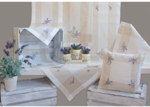 matches21 Tischlaeufer Tischwaesche Lavendel mediterran Leinenoptik beige lila 35x70 cm 115860 1 1 4