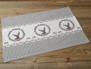 matches21 Tischset Mitteldecke Landhaus Premium RESI Karo und Hirsch Borduere 33x48 cm 3 Farben 119785 3 1 12