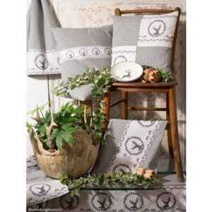 matches21 Tischset Mitteldecke Landhaus Premium RESI Karo und Hirsch Borduere 33x48 cm 3 Farben 119785 5 1 14