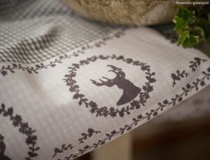 matches21 Tischset Mitteldecke Landhaus Premium RESI Karo und Hirsch Borduere 33x48 cm 3 Farben 119785 7 1 16