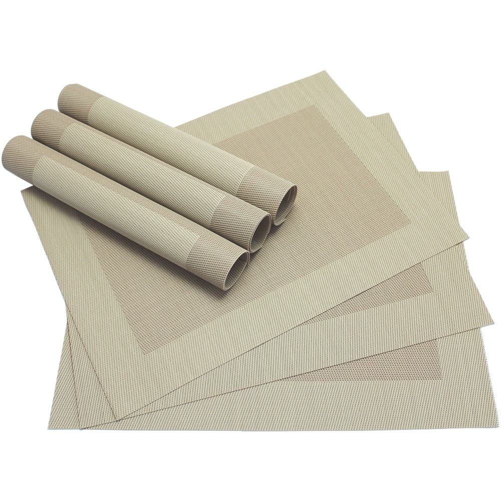 matches21 - Webshop Tischset Platzset BORDA Platzmatten 6er Set beige ge 1 24