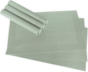 Tischset Platzset BORDA Platzmatten 6er Set pastellgrün gewebt 45x30 cm